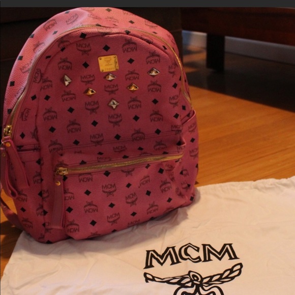 pink studded backpack